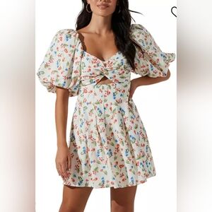 NWT ASTR the label Women's Serilda Puff-Sleeve Mini dress. Size XL